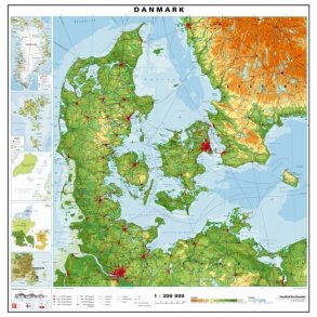 Danmarkskort, fysisk
