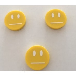 Smiley magnet i gul, neutral.