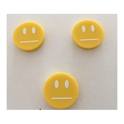 Smiley magnet i gul, neutral.